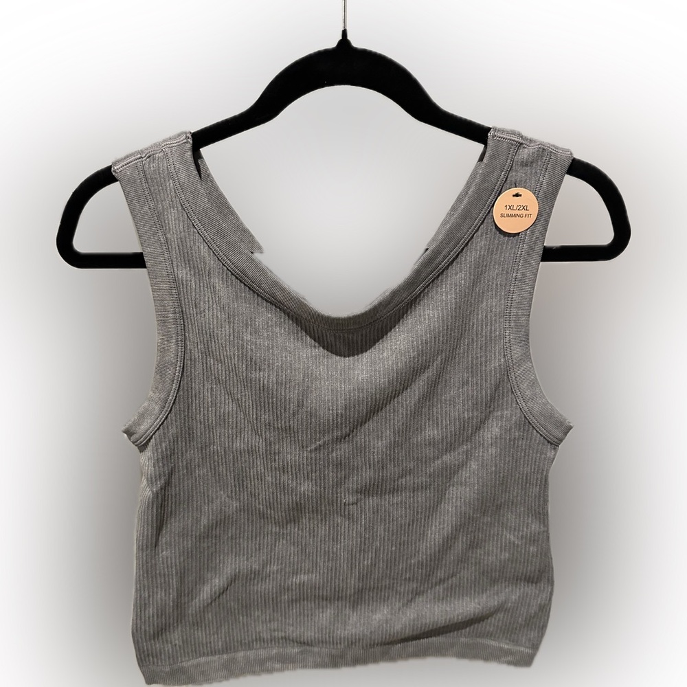 🇺🇸 Sale Gray Ribbed Tank Top
